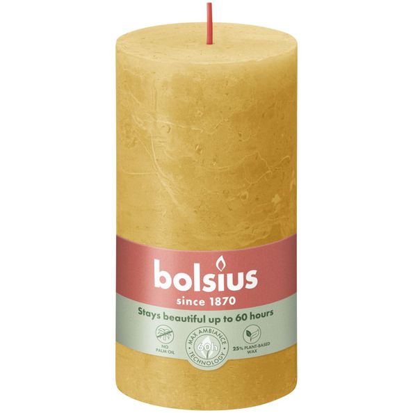 Bolsius Bolsius Stollen Shine 4 St Rustic 130x68 mm medu rumena