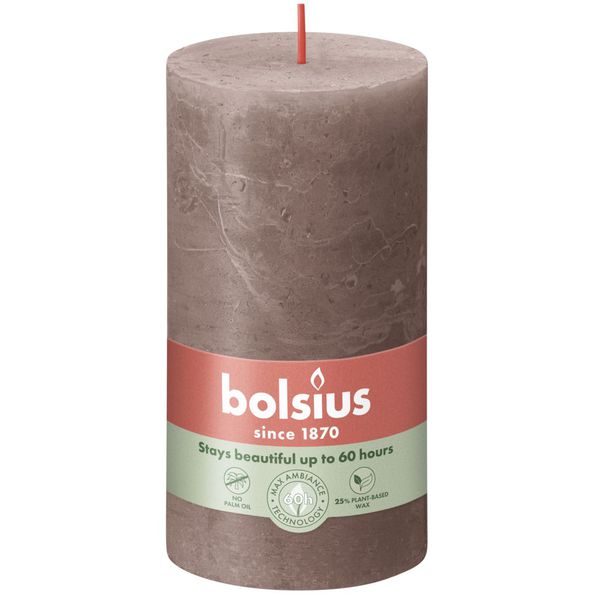 Bolsius Bolsius Stollen Shine 4 St rustic 130x68 mm rustikální taupe
