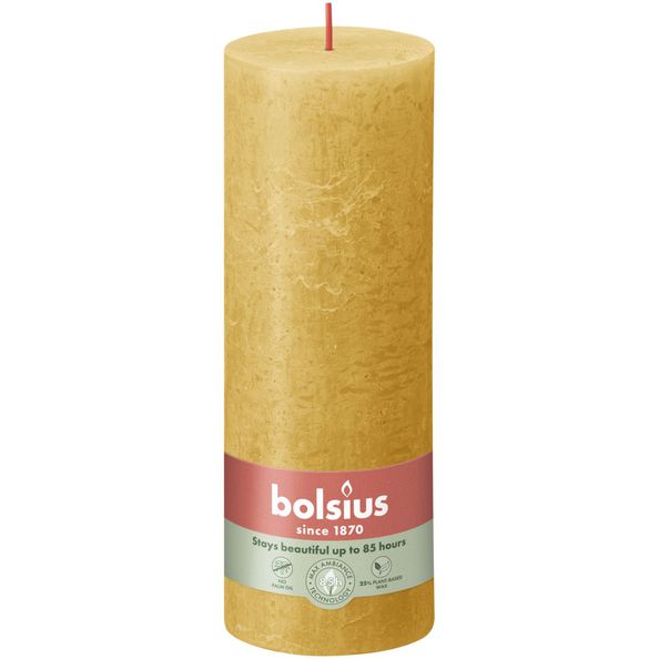 Bolsius Bolsius Stollen Shine 4 St Rustiek 190x68 mm Miele Giallo