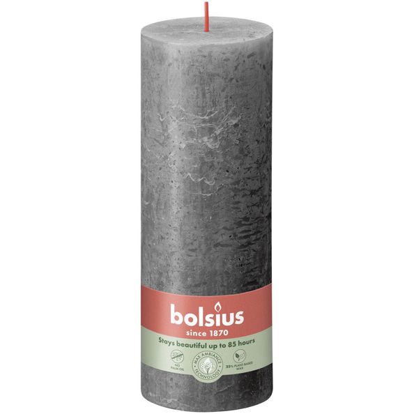 Bolsius Bolsius Stollen Shine 4 St Rustiek 190x68 mm Storm Gray