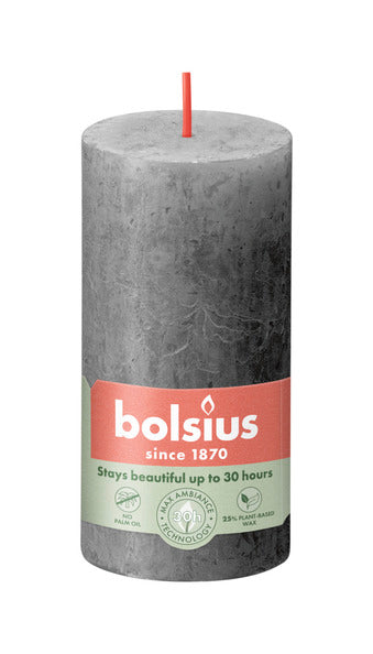 Bolsius Bolsius Stubares Shine 8 St Rustic 100x50 mm Storm grigio