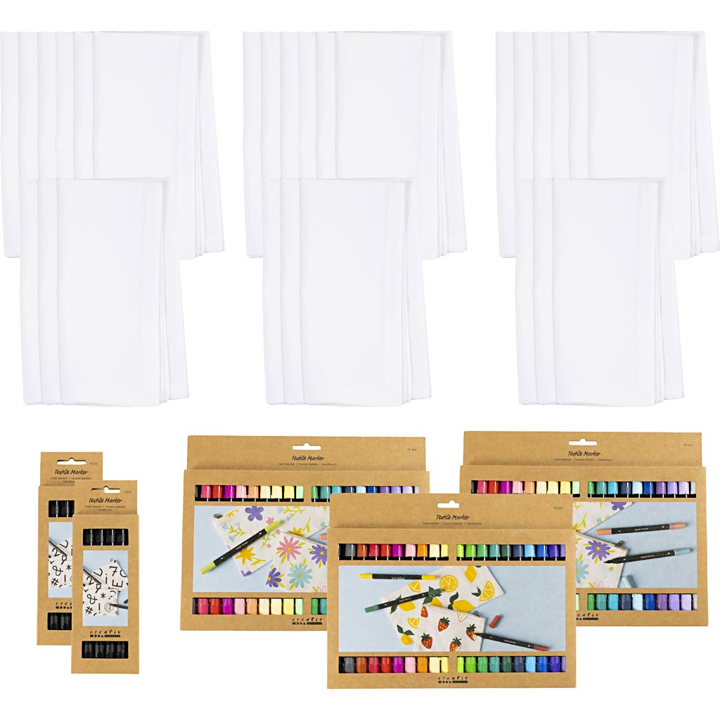 Creativ company groepsset verf je eigen placemat, afm 42x42 cm, lijndikte 2,3+3,6 mm, diverse kleuren, 60 stuk 1 doos
