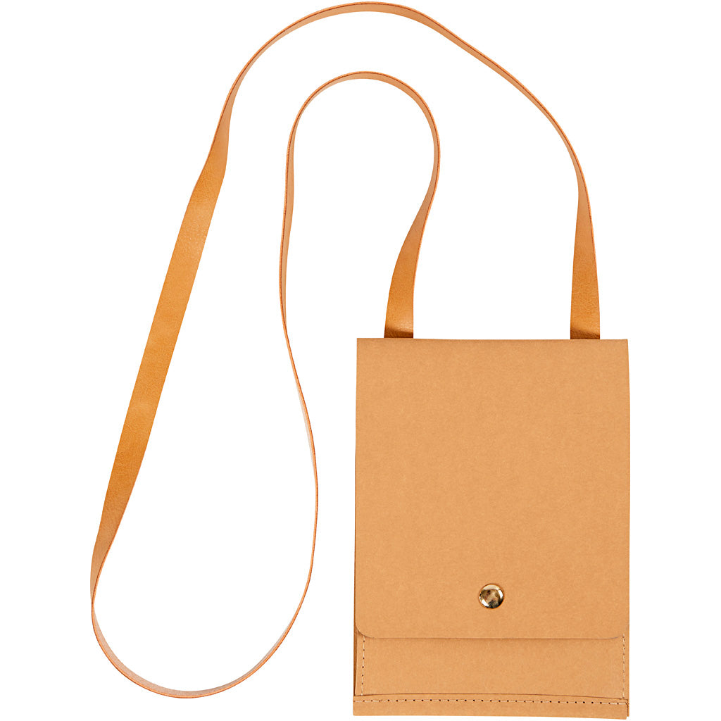Creativ company faux leather shoulder bag, h: 18 cm, l: 13 cm, 350 g, light brown, 1 piece