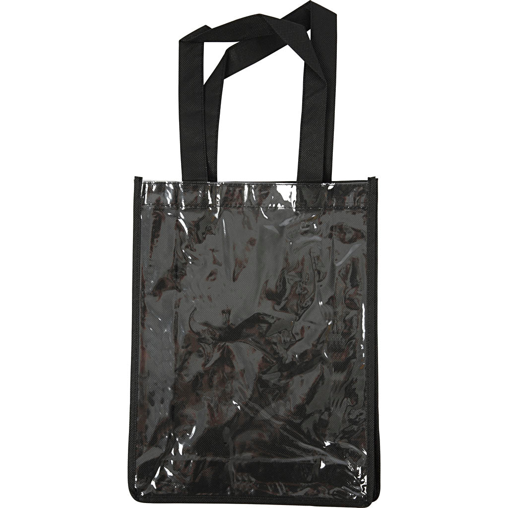 Creativ company bag with plastic front, dimensions 30x23x7 cm, black, 1 piece