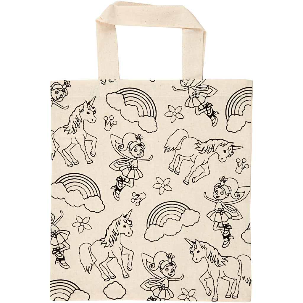 Creativ company tote bag, unicorn, size 27.5x30 cm, 135 gr, light natural, 1 piece