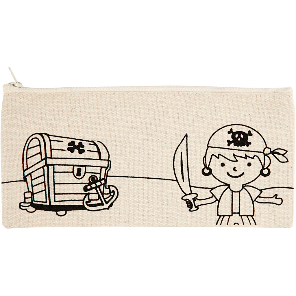 Creativ company pencil case, pirates, size 21x9 cm, 245 g, light natural, 1 piece