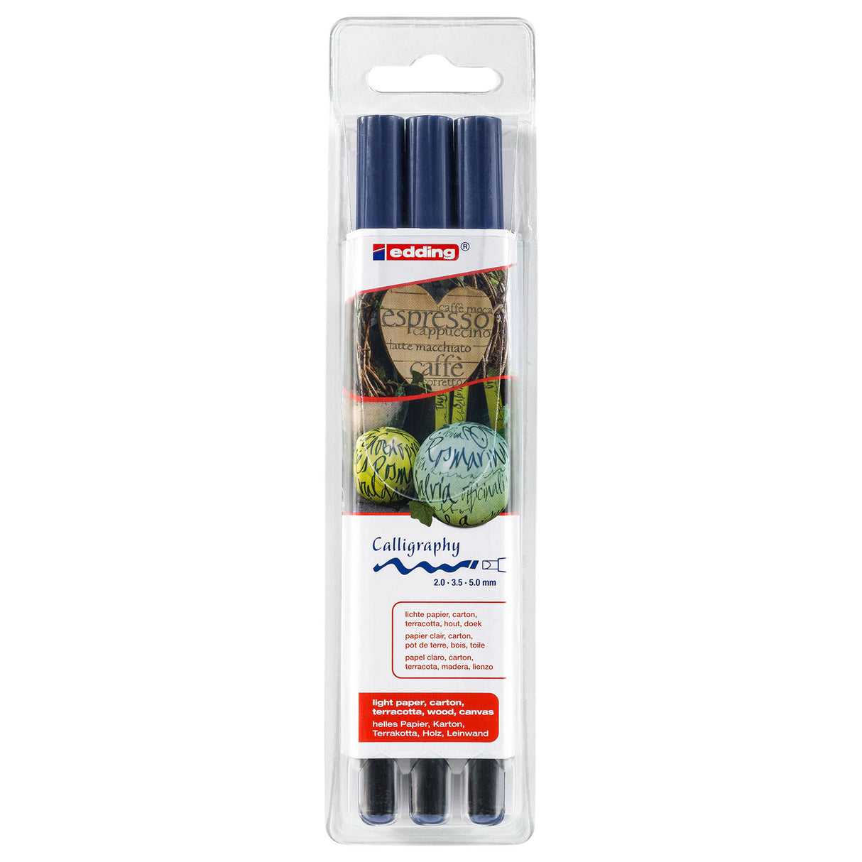Edding 1255 • kalligraphy Pen assortéiert 3pcs Stol blo