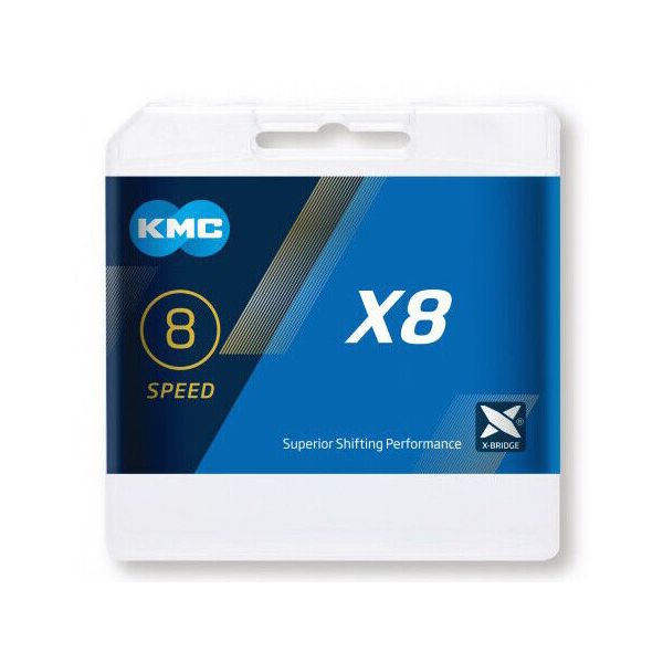 KMC Fahrradkette x8 Silber 114 Glieder