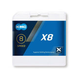 KMC Fahrradkette x8 Silber 114 Glieder