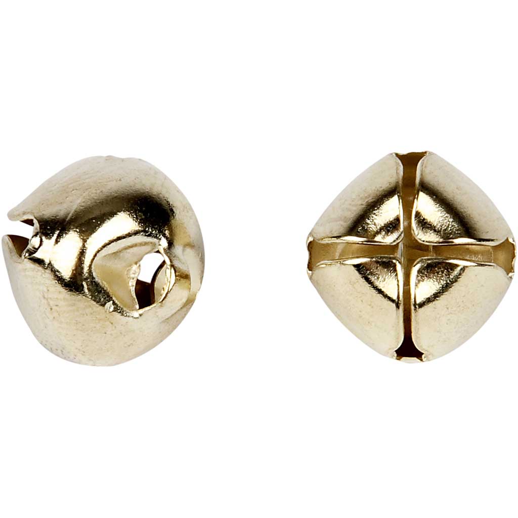 Creativ company belletjes, d 8+10+13 mm, goud, 18 div 1 doos