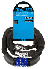 M -wave chain lock with number lock Ø3.5*900mm - Black