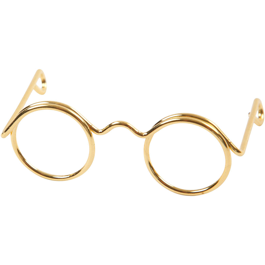Creativ company bril, b: 35 mm, gatgrootte 13 mm, goud, 10 stuk 1 doos