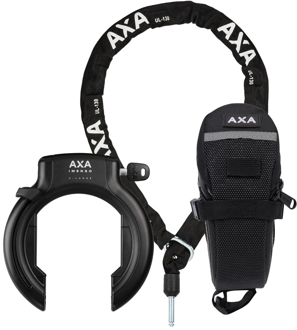 Nastavit prsten zámek AXA IMENSO XL +Intokulační řetězec AXA ​​ULC 130 BAG - Černá