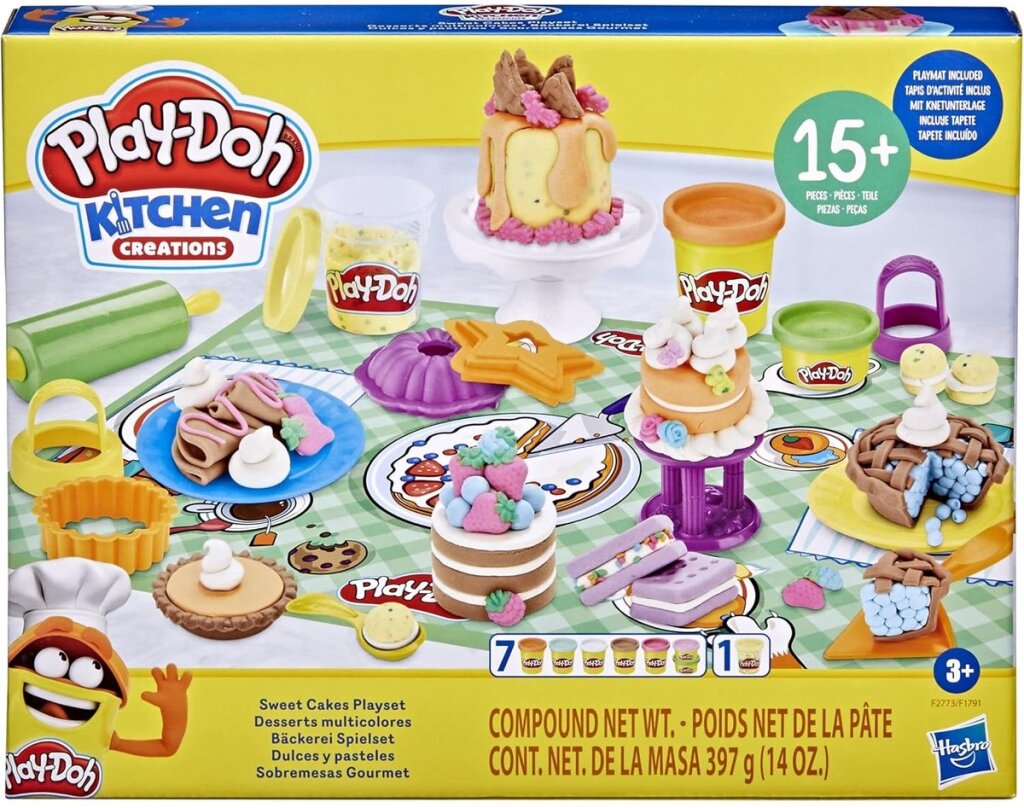Play-doh kitchen creations sweet cakes play set 3+
