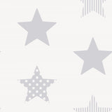 Noordwand Wallpaper Kids @ Home Superstar silver and white