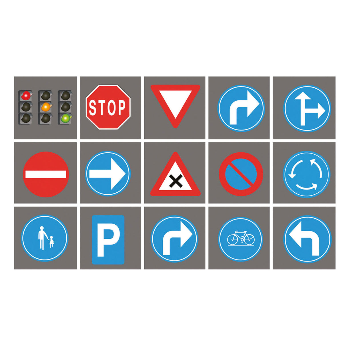 Achoka Road Signs csempe játék ruhát, 15st.