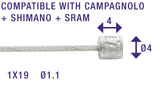 Gearbar kabel Shimano 2,25 m 1,1 mm 6472 sølv