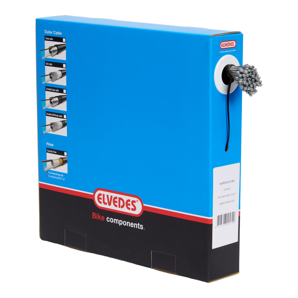 Communiquez le câble intérieur Elvedes 2250 mm en acier inoxydable lisse Ø1,1 mm n-Nipple (100 pièces)