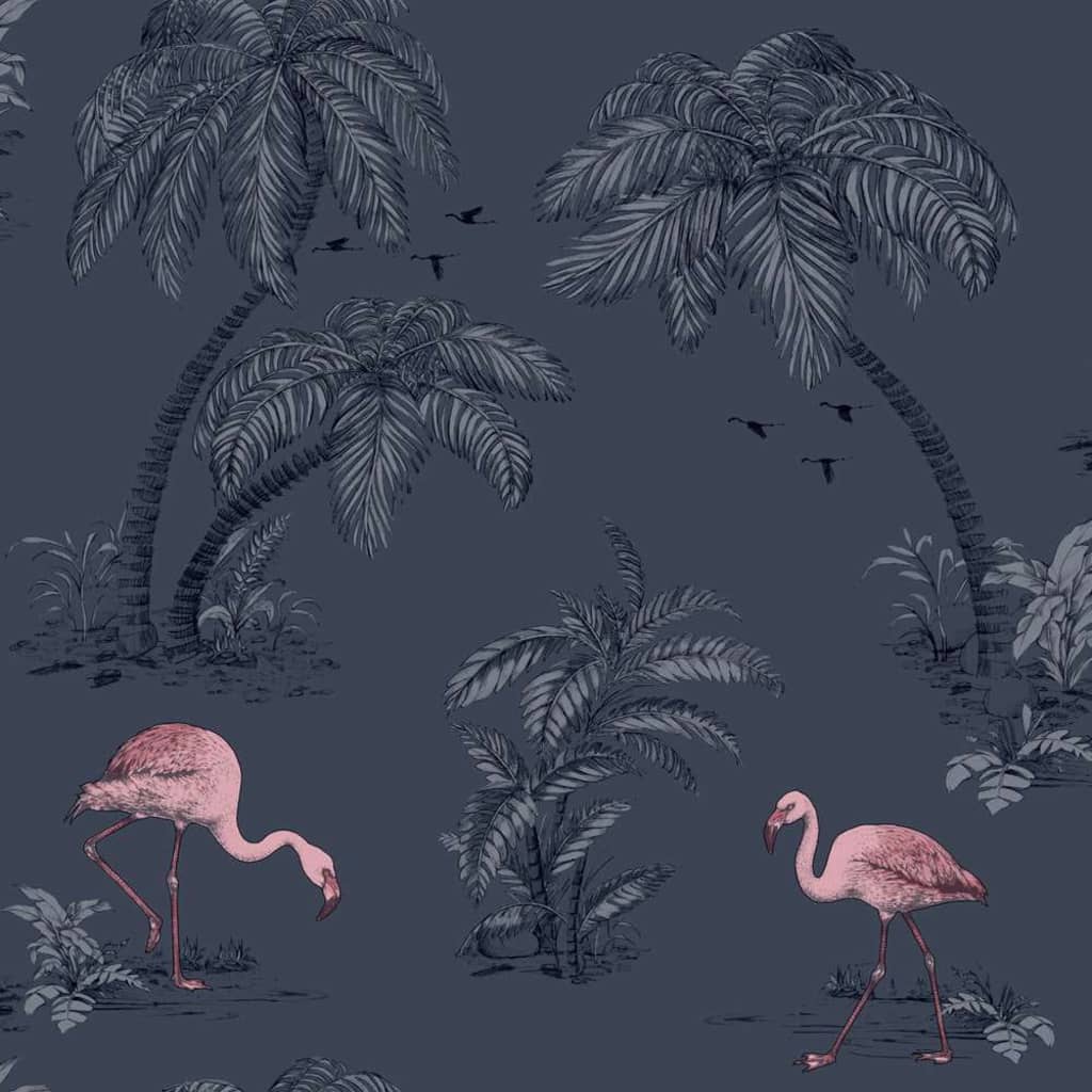 Holländska väggtäckningar holländska väggtäckningar tapeter flamingo bensinblått