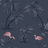 Holländska väggtäckningar holländska väggtäckningar tapeter flamingo bensinblått