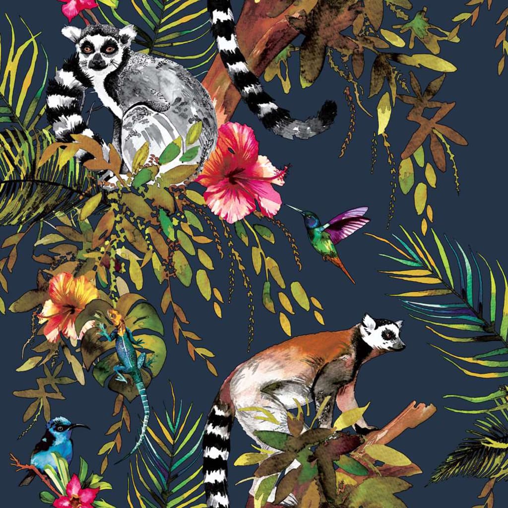 Dutch Wallcoverings Wallpaper Aap Petrol Blauw