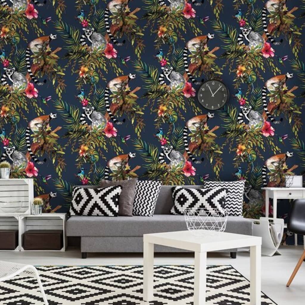 Dutch Wallcoverings Wallpaper Aap Petrol Blauw