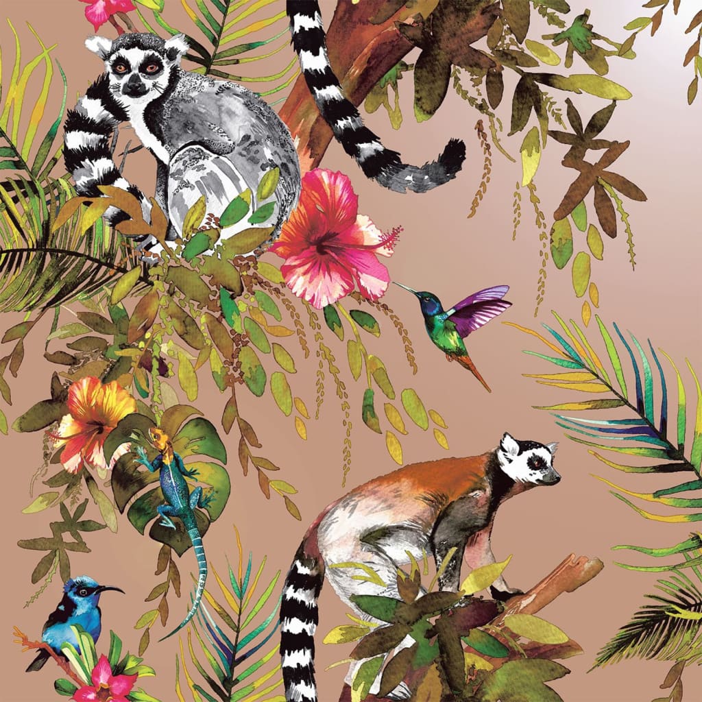 Holenderskie ścienne na ścianie holenderskie tapety Lemur Roségoud -olored