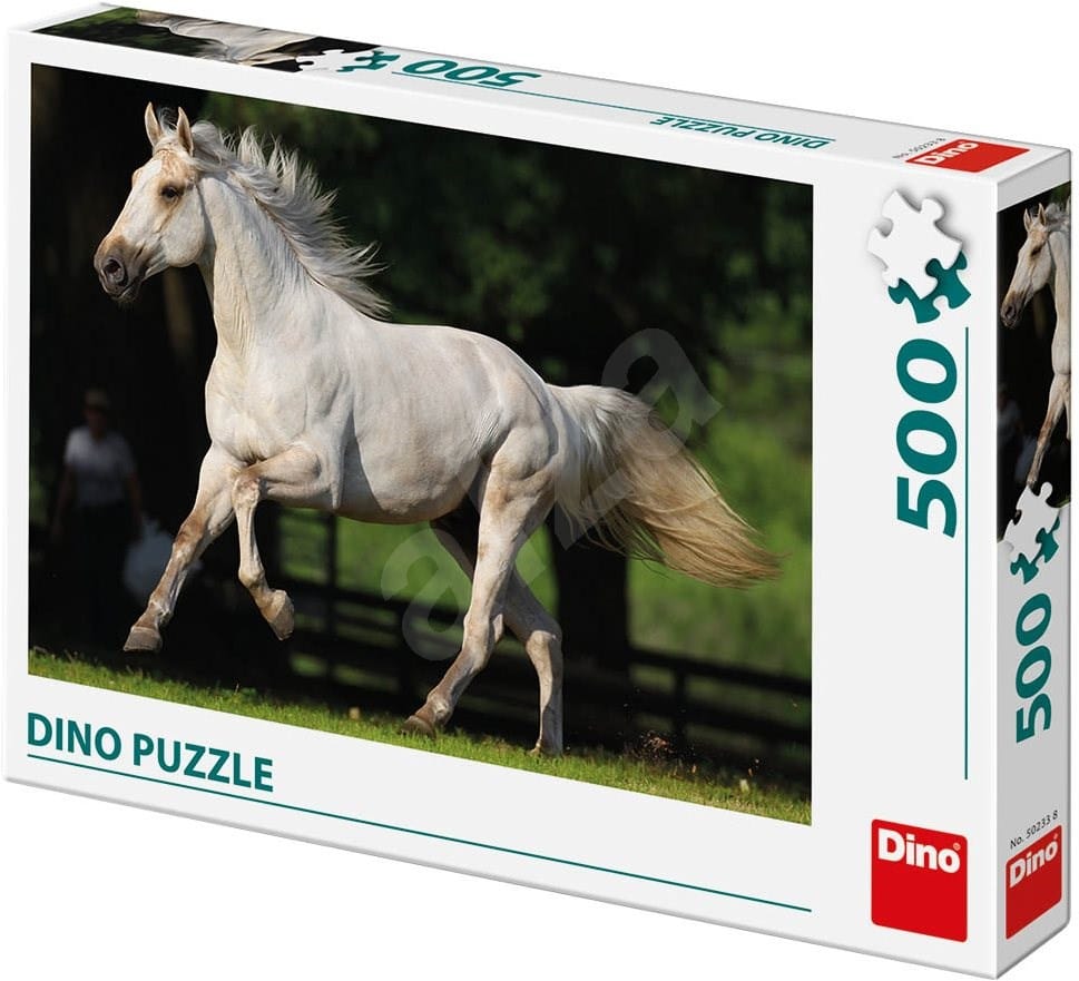 Dinotoys Dino Puzzle - Bílý kůň na louce - 500 kusů