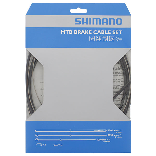 Shimano -jarrukaapelin MTB ruostumattomasta teräksestä valmistettu musta
