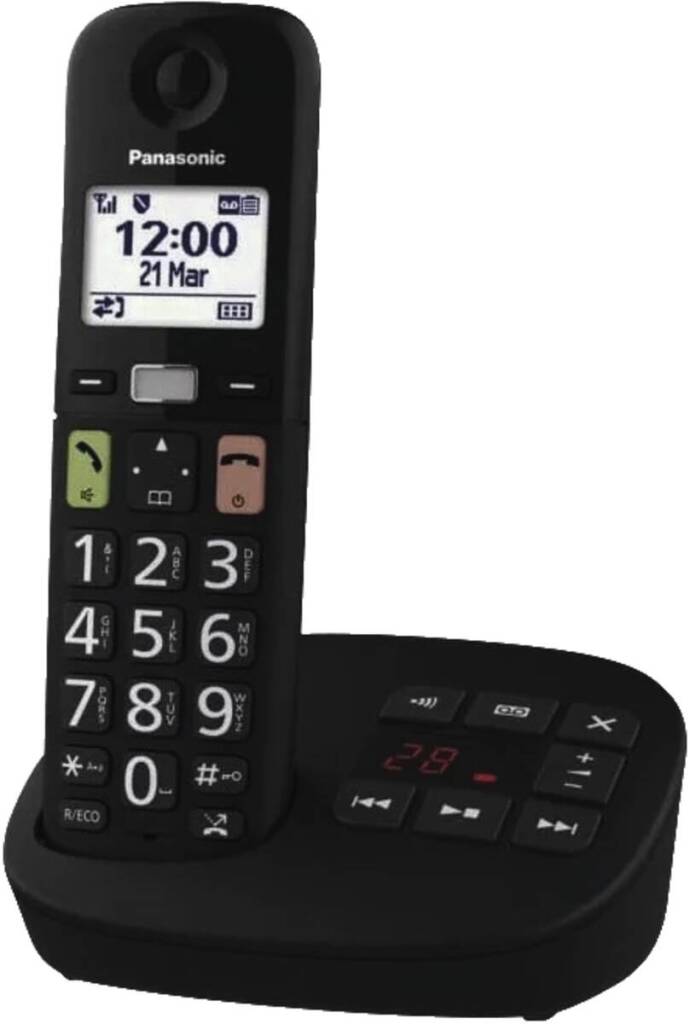 Panasonic kx-tgu130exb telefoon single dect senioren telefoon met grote toetsen