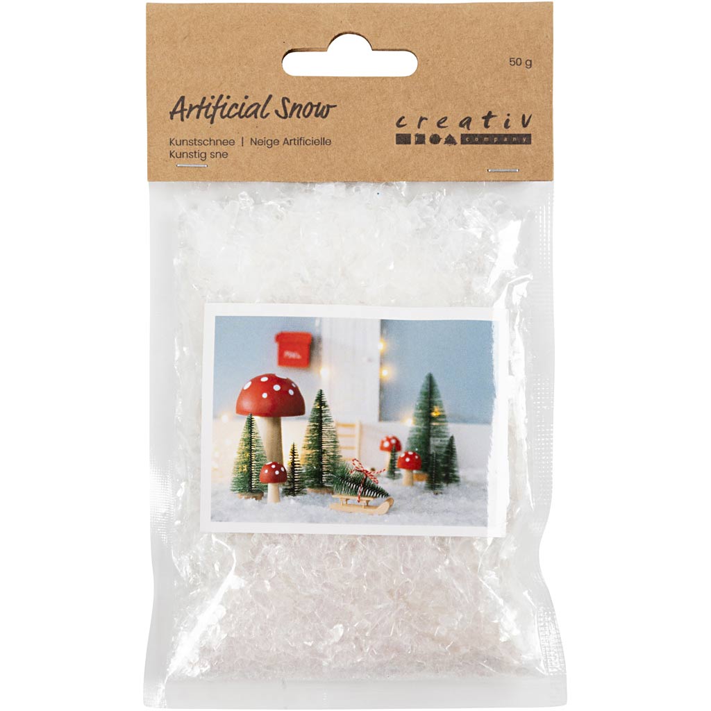 Creativ company kunstsneeuw, wit glitter, 50 gr 1 zak