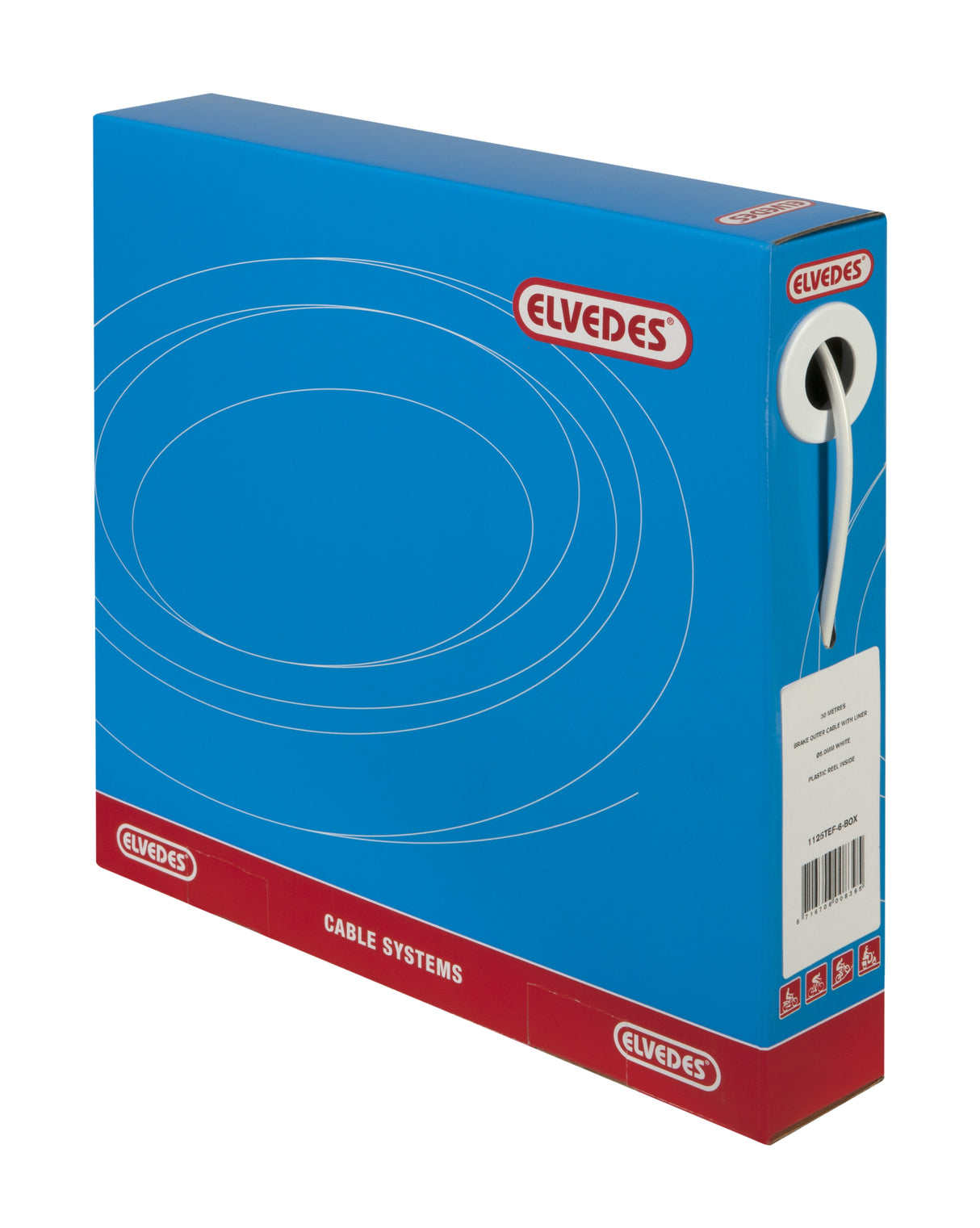 Elvedes Rem Outder -kabel med foder Ø5,0 mm 30 meter vit (i en låda)