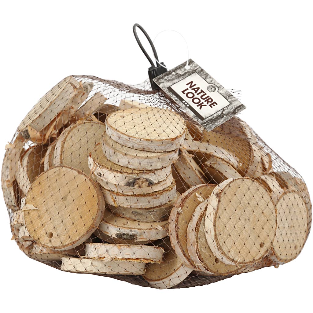 Creativ Company Wood Discs With Hole, 500 gram