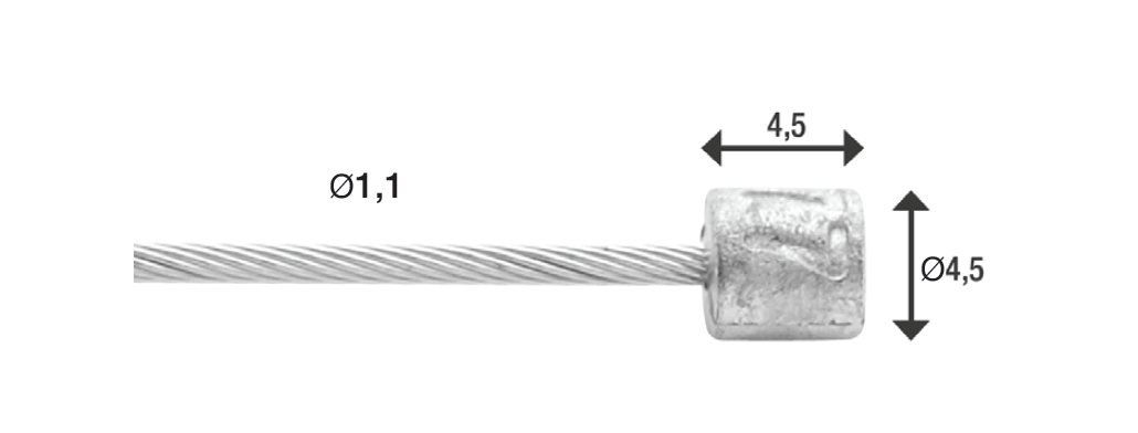 Switch inner cable Elvedes 4000mm stainless steel slick Ø1.1mm Shimano SRAM N-Nippel (on map)
