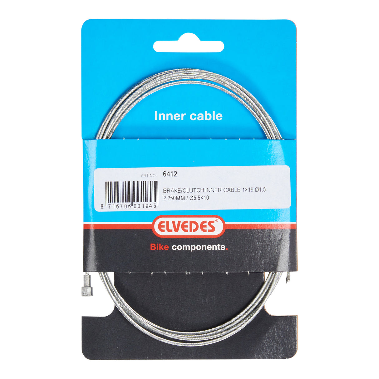 Elvedes REM Binnenkabel 2250 mm wire galvanized Ø1.5mm V-Nippel (on map)
