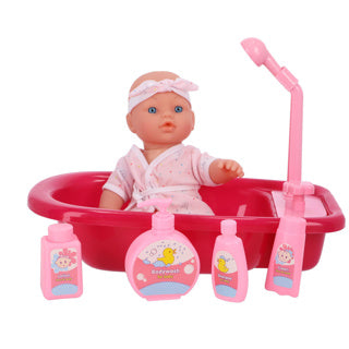 My beautiful dollsroom doll bath with shower function, doll and set of 5 accessories