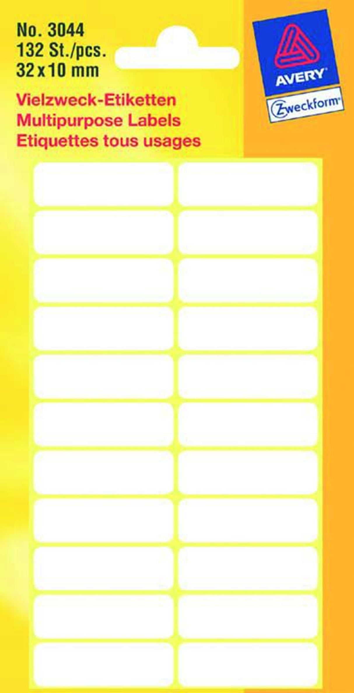 Kangaro etiket wit 32x10mm 10 pak a 10 stuks