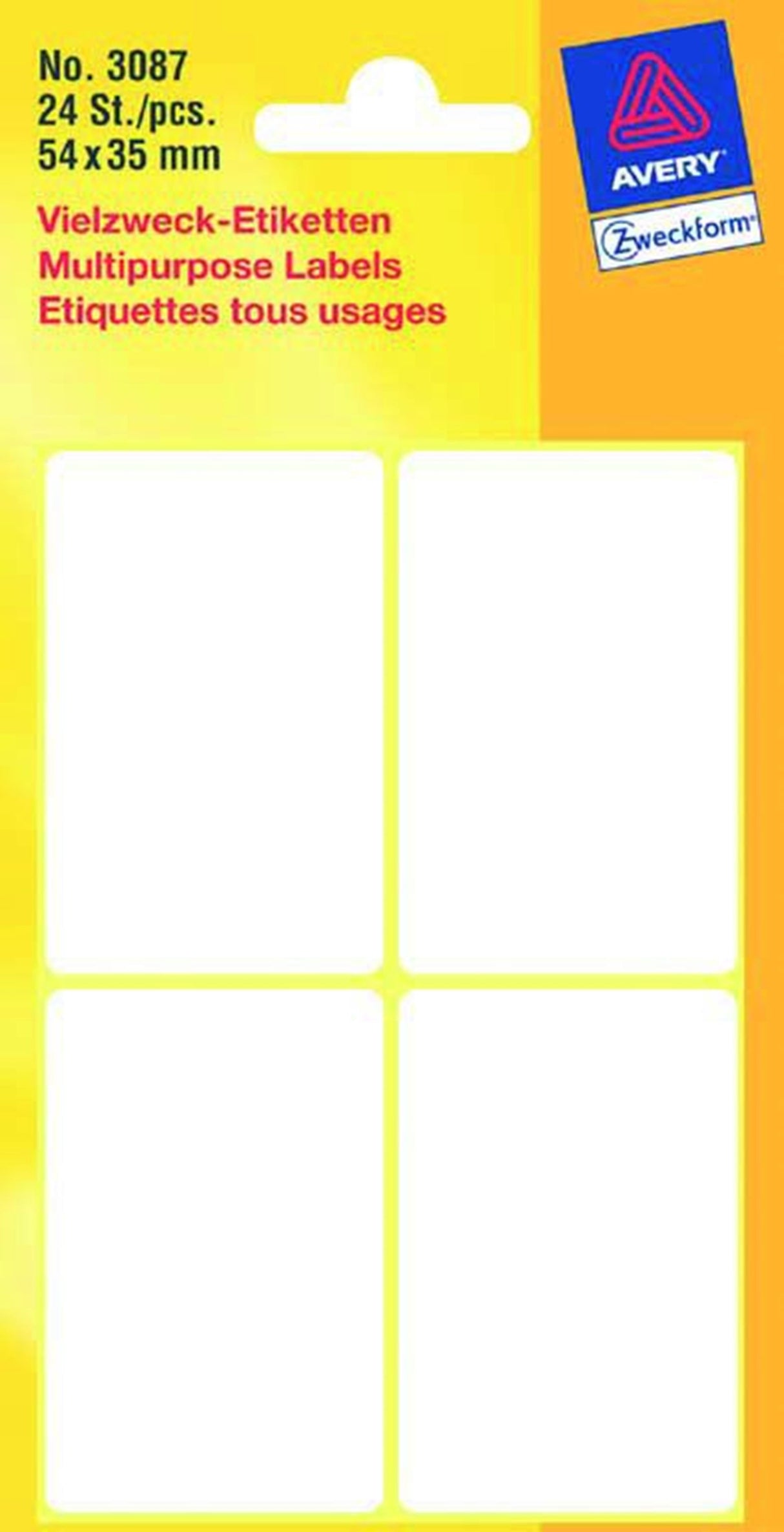 Kangaro etiket wit 54x35mm pak a 10 stuks