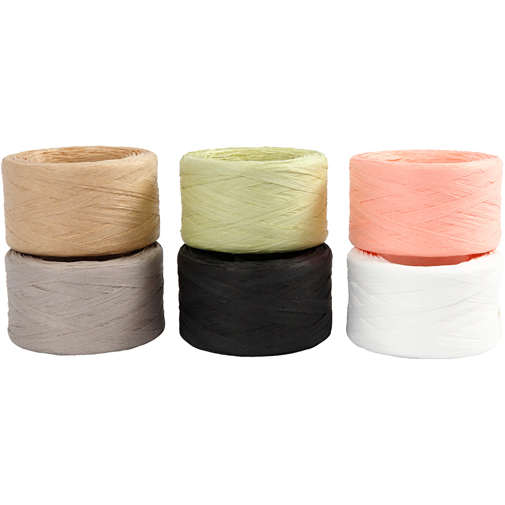 Creativ Company paper raffia yarn various colors, 6x100m