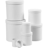 Round boxes white, 7st.