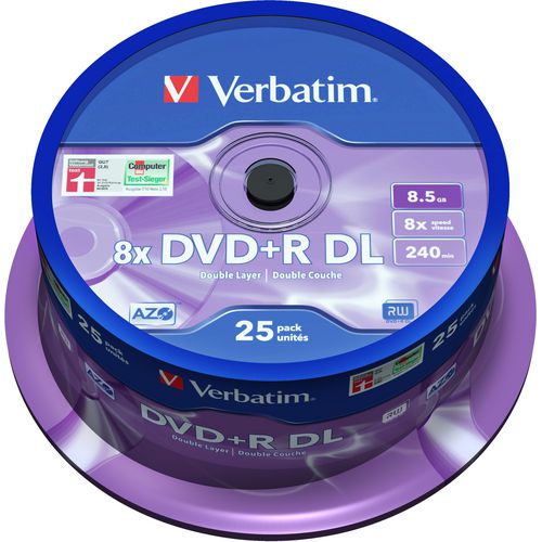 DVD+R spindle 8.5GB Verbatim 8x 25 pieces