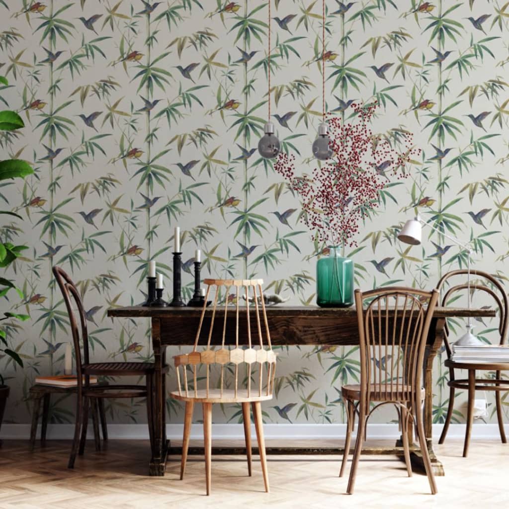 Wall North Noordwand Wallpaper Kolibri y Bamboo ECRU
