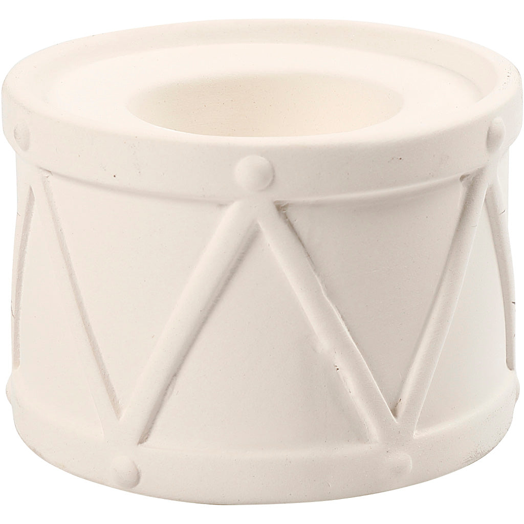 Creativ company candlestick, height 6.6 cm, depth 9.3 cm, hole size 2.2 + 4 cm, white, 2 pieces in 1 box