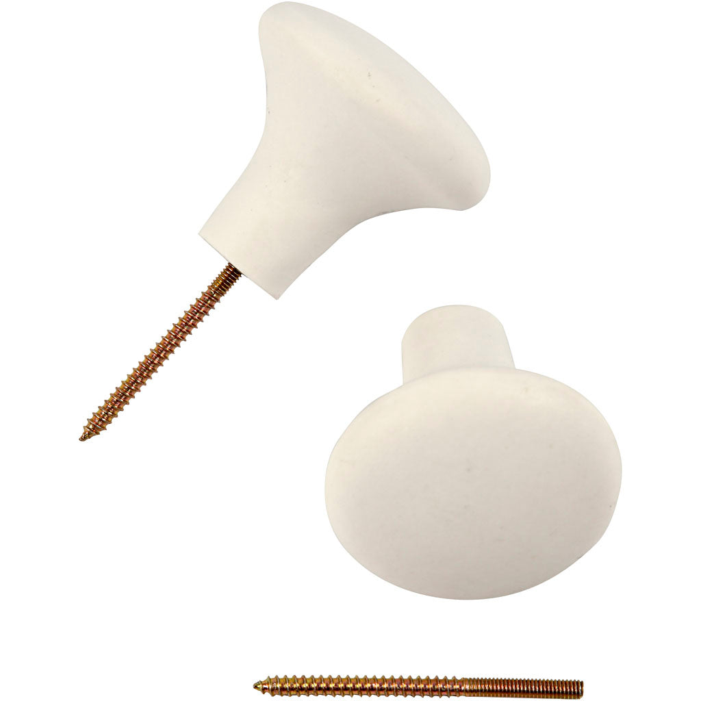 Creativ company crochet, h: 5.1 cm, d: 5.4 cm, white, 4 pieces in a box