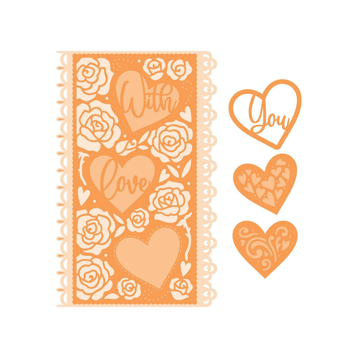 Tonic studios • mini slimline die set love hearts