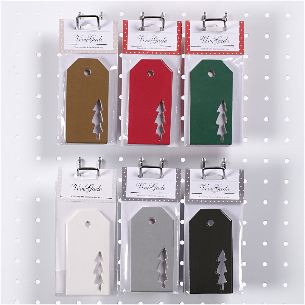 Vivi Gade gift tags, Christmas tree, size 5x10 cm, 300 gr, 6x10 box 1 box
