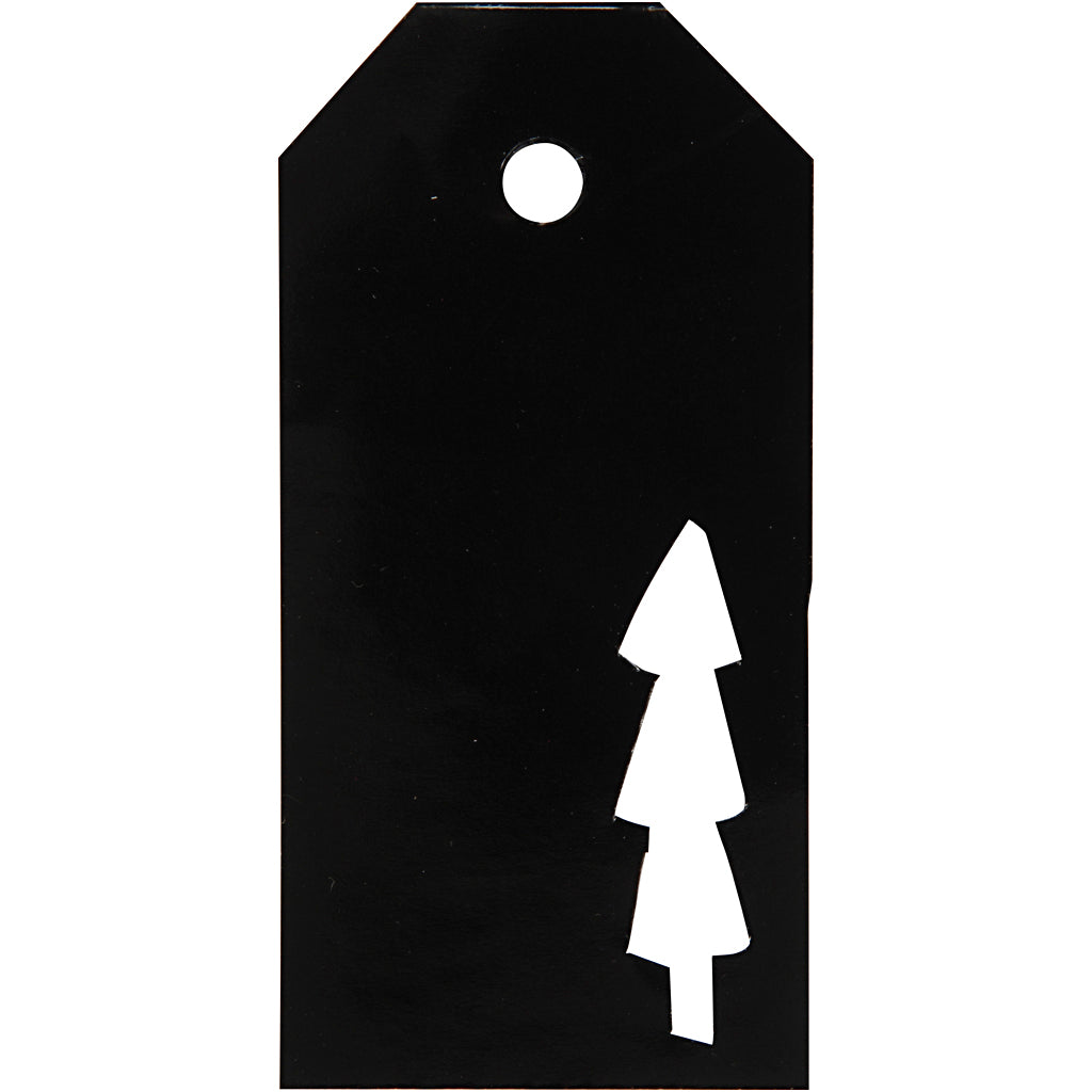 Vivi Gade gift labels, size 5x10 cm, 300 g, black, 15 pieces in a box