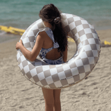 Checkmatt beige Schwimmband Ø 90 cm
