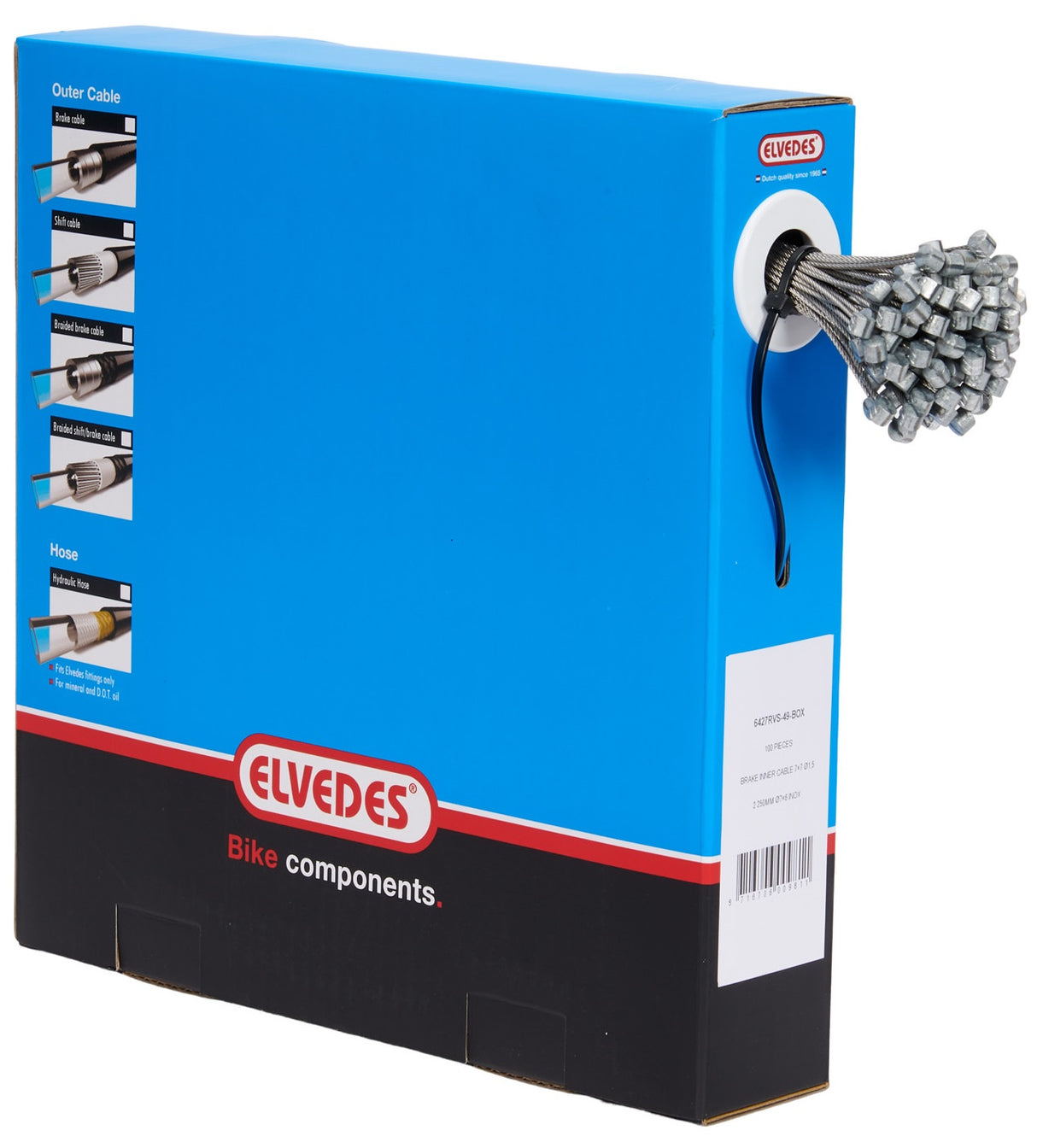 Elvedes brake cable stainless steel 2250mm 6427RVS-49-Box (100 pieces)