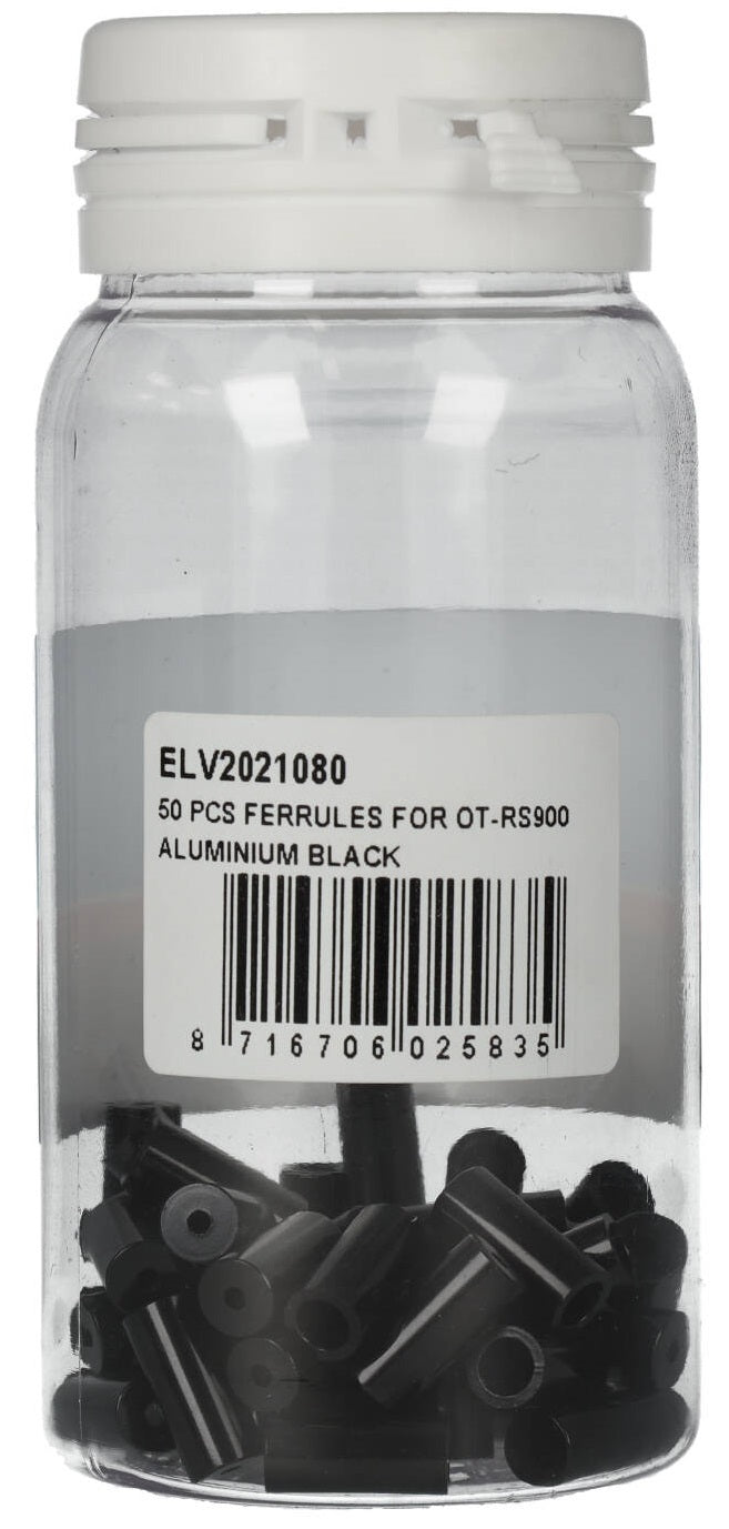 Cable end caps for ot-rs900 elvedes from ø3.65 to ø5.5mm x 12mm - black (50 pcs)